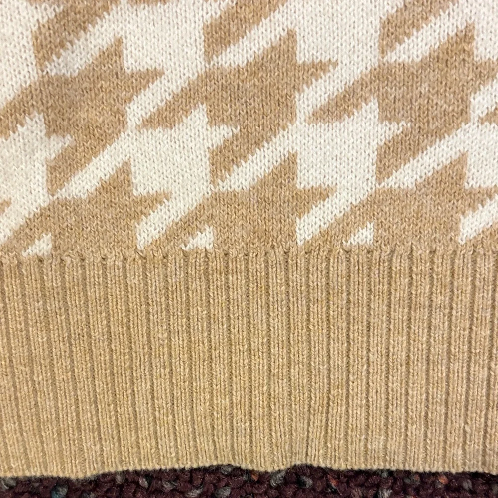 Tan Houndstooth woMen's Sweater xxl - Picture 4 of 5